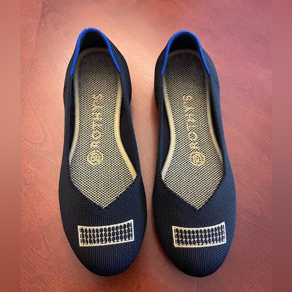 Rothy’s black licorice flats.